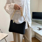Women's PU Leather Chain Axillary Bags Ladies Solid Handbags And Purse