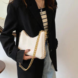 Women's PU Leather Chain Axillary Bags Ladies Solid Handbags And Purse