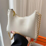 Women's PU Leather Chain Axillary Bags Ladies Solid Handbags And Purse