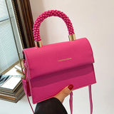 Orange Pu Leather Crossbody Shoulder Bag Clutch Messenger Lady Purse