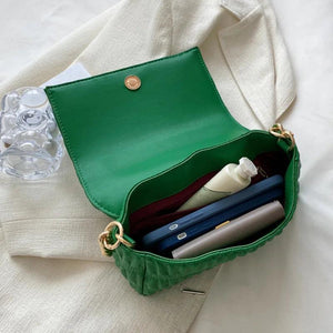 Green Pink Crossbody Bag PU Leather Shoulder Clutches