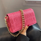 Green Pink Crossbody Bag PU Leather Shoulder Clutches