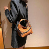 Women Shoulder Bags Chain Lady Handbags High Fabric Bucket Crossbody Bag