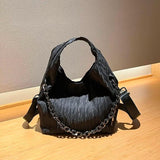 Women Shoulder Bags Chain Lady Handbags High Fabric Bucket Crossbody Bag