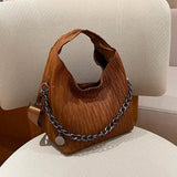 Women Shoulder Bags Chain Lady Handbags High Fabric Bucket Crossbody Bag
