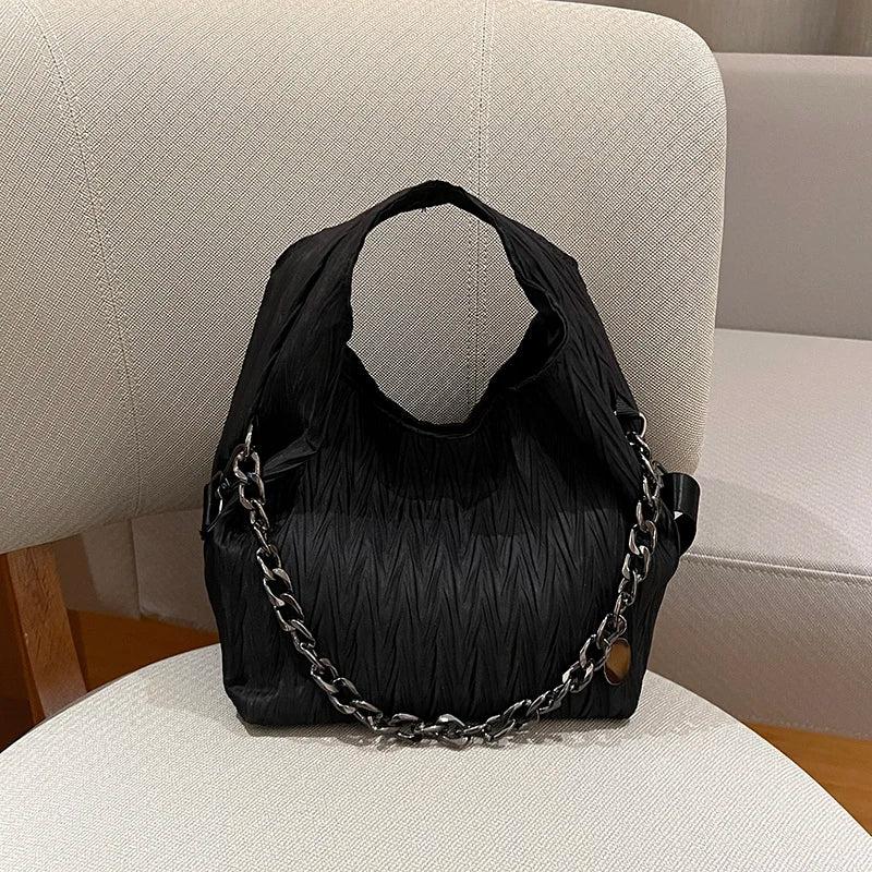 Women Shoulder Bags Chain Lady Handbags High Fabric Bucket Crossbody Bag