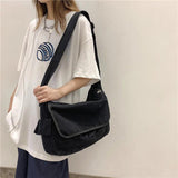 Large Capacity Canvas Shoulder Bags Soft Denim Leisure Travel Bag Women