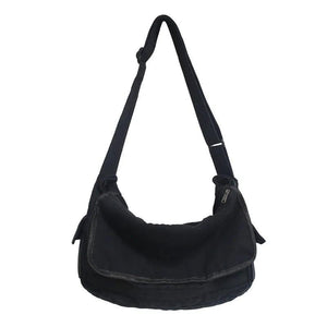 Large Capacity Canvas Shoulder Bags Soft Denim Leisure Travel Bag Women