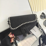 Bright Diamond Saddle Bag Handbag Women Underarm Crossbody Tote