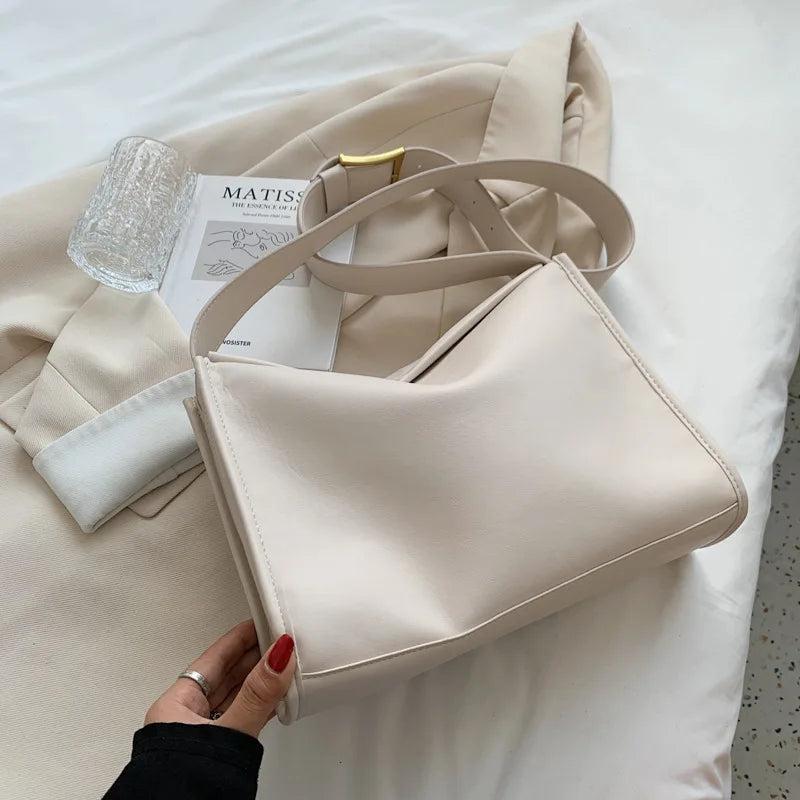 High Capacity Leather Shoulder Bag for Women