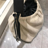Canvas Drawstring Shoulder Bag Large Capacity Totes
