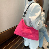 Casual Vintage Women Shoulder Bag Plush Handbag for Women