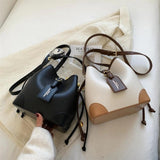 PU Leather Bucket Crossbody Sling Bag for Women