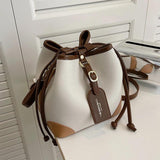 PU Leather Bucket Crossbody Sling Bag for Women