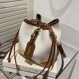 PU Leather Bucket Crossbody Sling Bag for Women