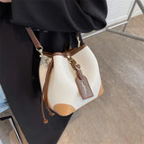 PU Leather Bucket Crossbody Sling Bag for Women