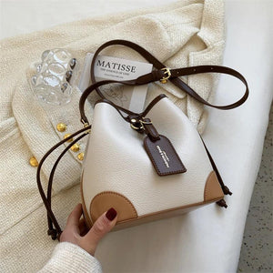 PU Leather Bucket Crossbody Sling Bag for Women