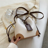 PU Leather Bucket Crossbody Sling Bag for Women