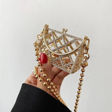 Women's Diamond Shoulder Crossbody Bag Golden Satchel Set