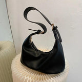 2021 Winter Lady Handbag Purse Solid Soft PU Leather Shoulder Crossbody Bag