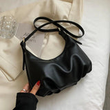 2021 Winter Lady Handbag Purse Solid Soft PU Leather Shoulder Crossbody Bag
