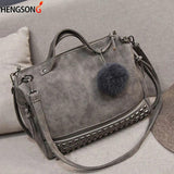 Vintage Nubuck Leather Top-handle Bags for Women