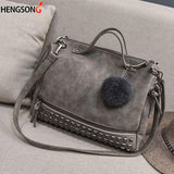 Vintage Nubuck Leather Top-handle Bags for Women