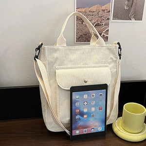 Corduroy Shopper Bag for Women Canvas Tote Bag
