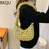 Women Shoulder Bags Lattice Armpit Handbags Mini Pure Shoulder Top-Handle Bag