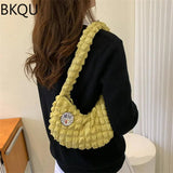 Women Shoulder Bags Lattice Armpit Handbags Mini Pure Shoulder Top-Handle Bag