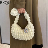 Women Shoulder Bags Lattice Armpit Handbags Mini Pure Shoulder Top-Handle Bag