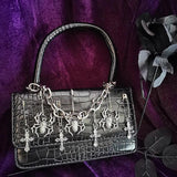 MBTI Halloween Gothic Shoulder Bag Women Metal Punk Rock Small Handbag