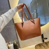 Large-capacity Tote Bag Soft PU Leather Handbag