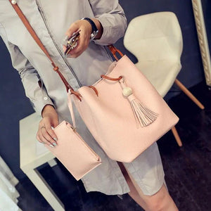 Tassel Bucket Bag Autumn Style One Shoulder Messenger Bag