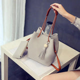Tassel Bucket Bag Autumn Style One Shoulder Messenger Bag