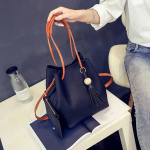 Tassel Bucket Bag Autumn Style One Shoulder Messenger Bag