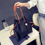 Tassel Bucket Bag Autumn Style One Shoulder Messenger Bag
