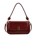 Retro Red Women's Leather Handbag Underarm Bag