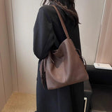 Winter 2pc Women's Tassel Shoulder Bag Solid Leather