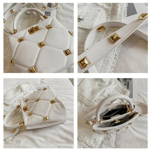 Rivet Shoulder Bag Women's Crossbody Handbag Purse Female Phone Pack
