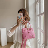 Rivet Shoulder Bag Women's Crossbody Handbag Purse Female Phone Pack