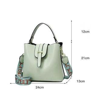 PU Leather Shoulder Bag for Women Bucket Crossbody Bag