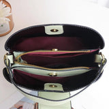 PU Leather Shoulder Bag for Women Bucket Crossbody Bag