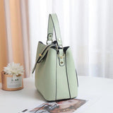 PU Leather Shoulder Bag for Women Bucket Crossbody Bag