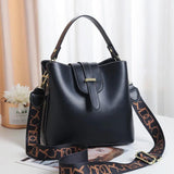 PU Leather Shoulder Bag for Women Bucket Crossbody Bag
