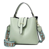 PU Leather Shoulder Bag for Women Bucket Crossbody Bag