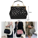 Women Diamond Lattice Sequined Shoulder Bag Top Handle Satchel
