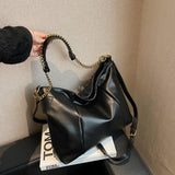 Solid Leather Ladies Large Bag Zipper Shopping Bag