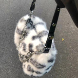 Spice Girl Leopard Plush Chain Underarm Bag
