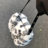 Spice Girl Leopard Plush Chain Underarm Bag